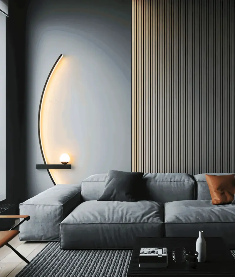 BrightArc Wall Light Curved Wall Light LED Arc Line Bedside Wall Lamp tag1