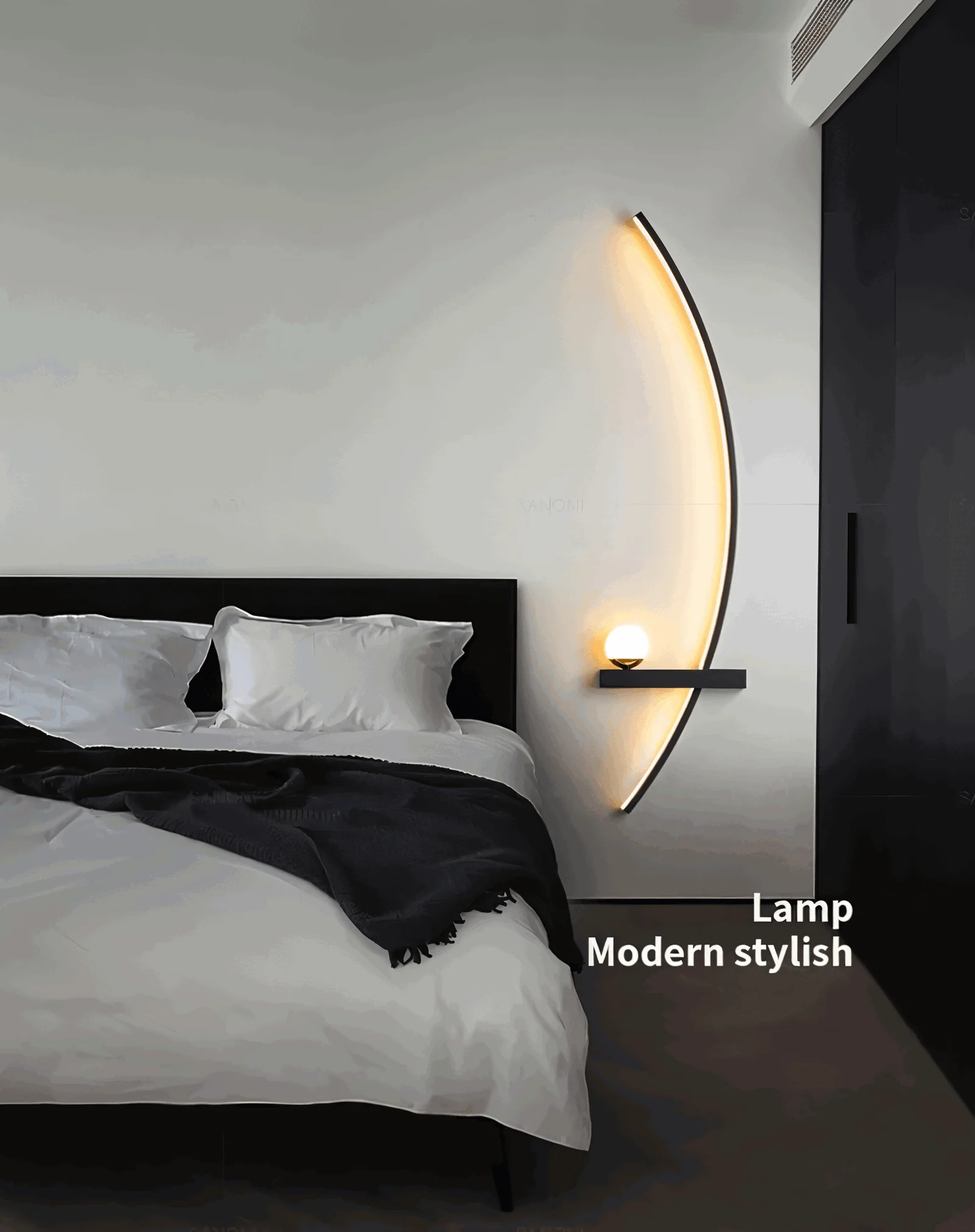 BrightArc Wall Light - Curved Wall Light LED - Arc Line Bedside Wall Lamp -  - #tag1#