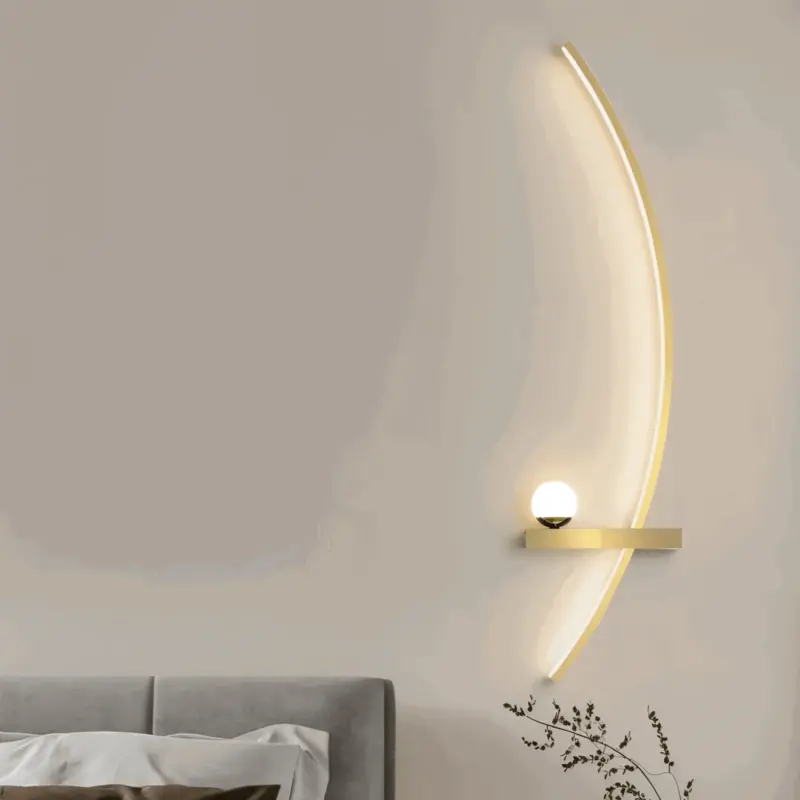 BrightArc Wall Light Curved Wall Light LED Arc Line Bedside Wall Lamp tag1