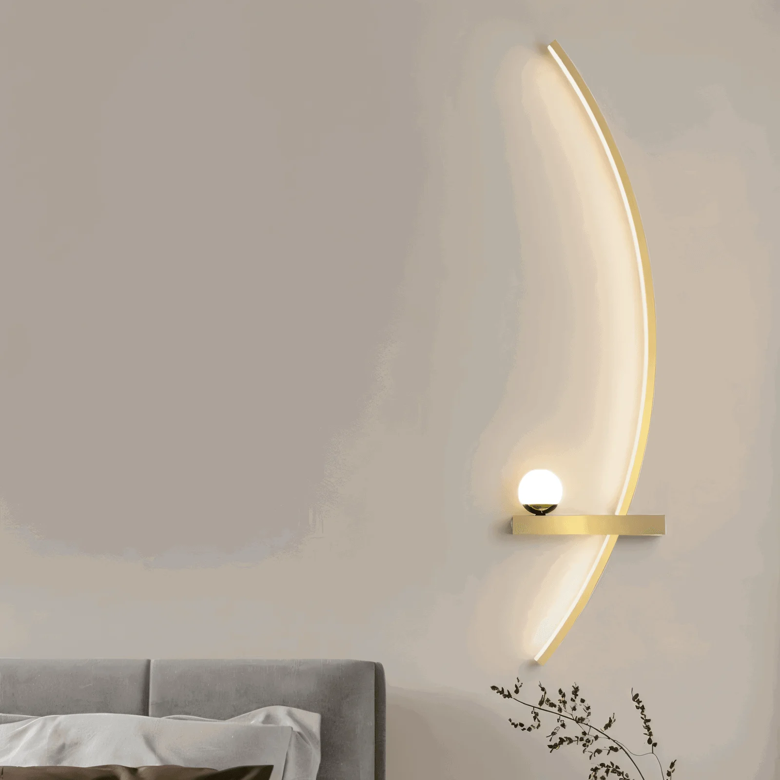 BrightArc Wall Light - Curved Wall Light LED - Arc Line Bedside Wall Lamp -  - #tag1#