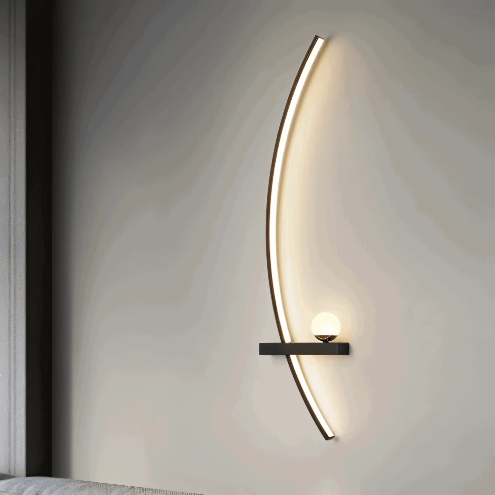 BrightArc Wall Light - Curved Wall Light LED - Arc Line Bedside Wall Lamp -  - #tag1#