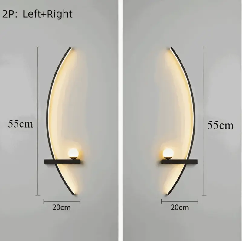 BrightArc Wall Light Curved Wall Light LED Arc Line Bedside Wall Lamp tag1