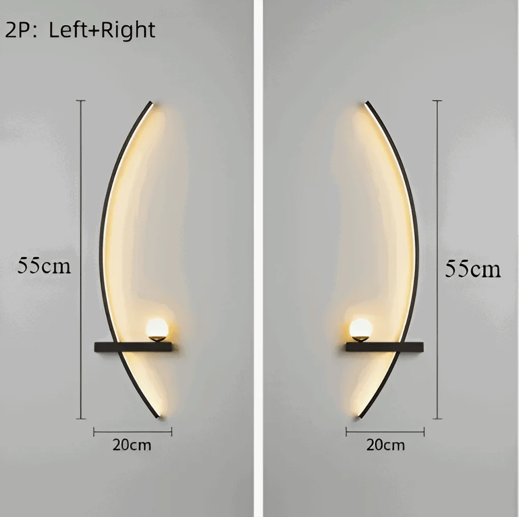 BrightArc Wall Light - Curved Wall Light LED - Arc Line Bedside Wall Lamp -  - #tag1#