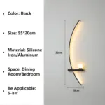 BrightArc Wall Light Curved Wall Light LED Arc Line Bedside Wall Lamp tag1
