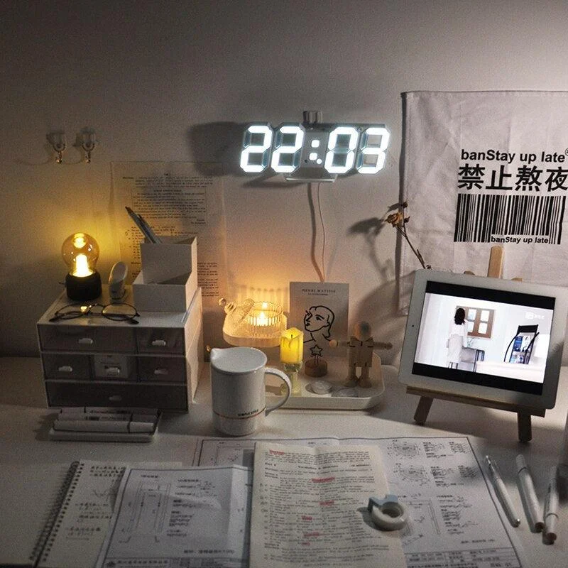 BrightGlow - LED Digital Wall Clock -  - #tag1#