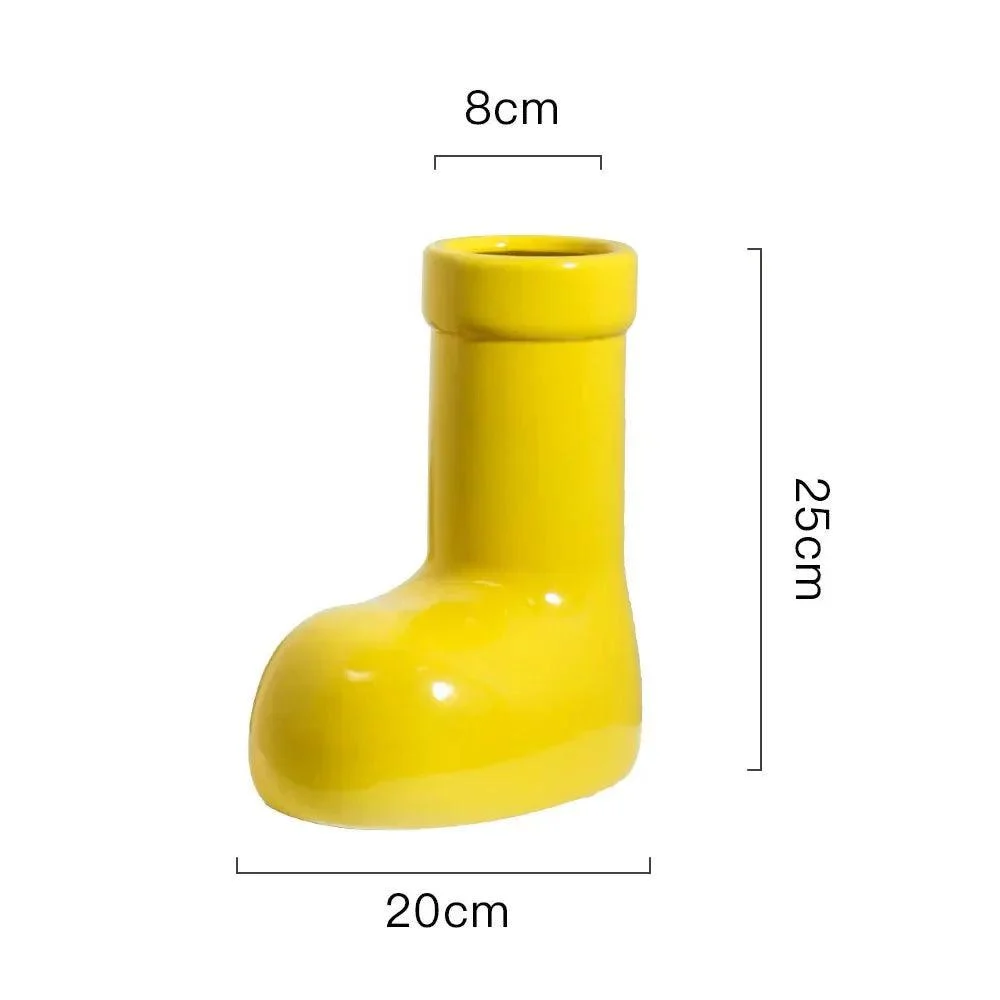 Bright Ceramic Wellington Boot Vase -  - #tag1#
