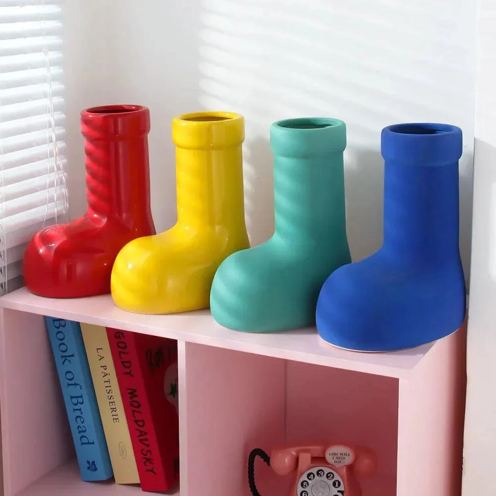 Bright Ceramic Wellington Boot Vase -  - #tag1#