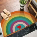 Brightly Coloured Printed Rainbow and Watermelon Doormat tag1