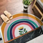 Brightly Coloured Printed Rainbow and Watermelon Doormat tag1