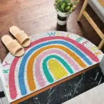 Brightly Coloured Printed Rainbow and Watermelon Doormat tag1