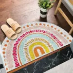 Brightly Coloured Printed Rainbow and Watermelon Doormat tag1