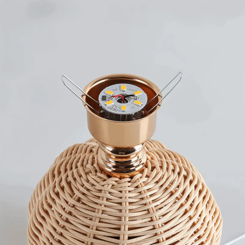Brolly Pleated Table Lamp Retro Rattan Lamp Conical Table Lamp tag1