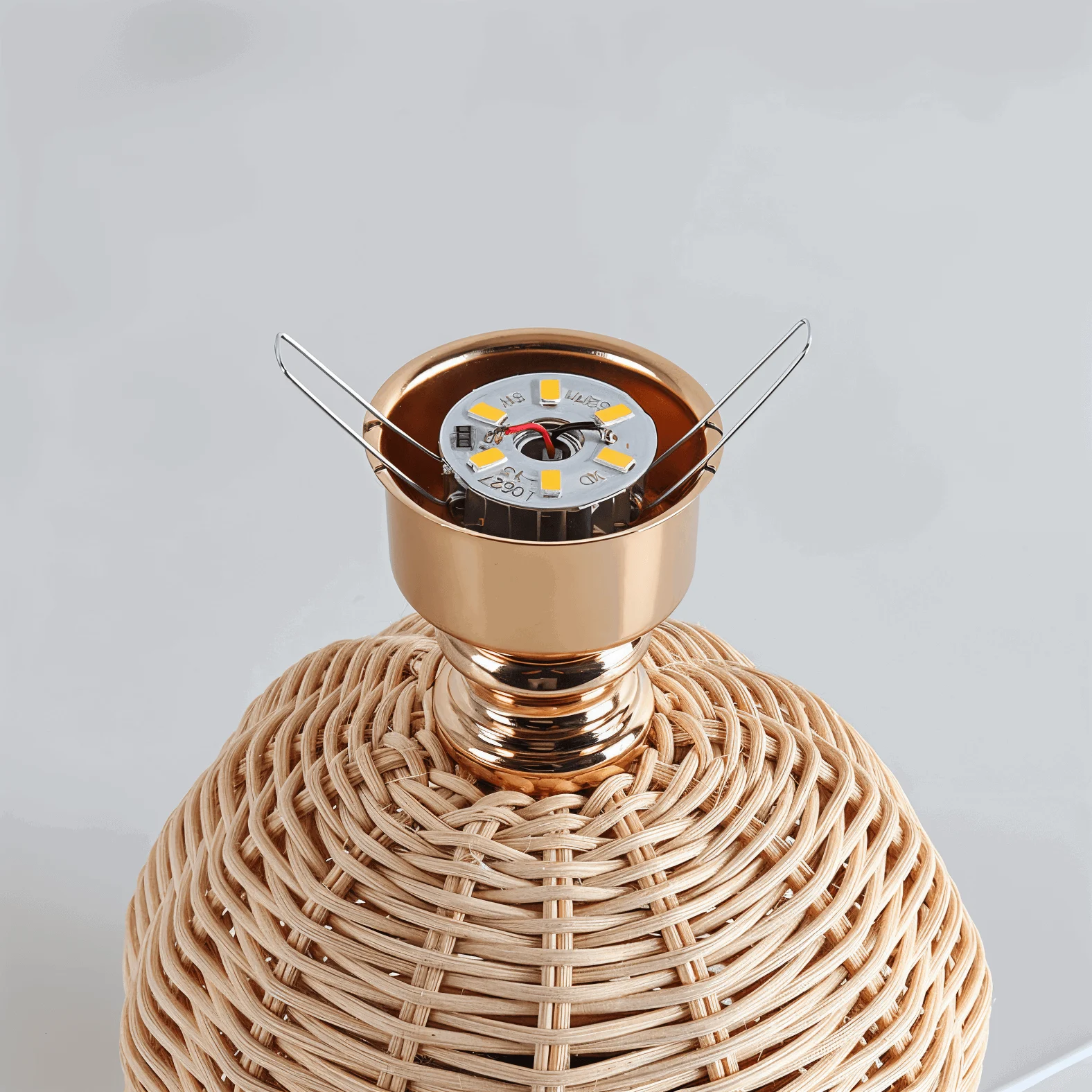 Brolly Pleated Table Lamp - Retro Rattan Lamp - Conical Table Lamp -  - #tag1#