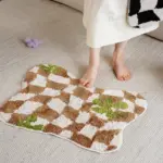 Brown_Checkered_Geometric_Mat_-_-_tag1_-4159271 Brown Checkered Geometric Mat tag1