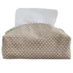 Brown Cotton Linen Tissue Box Holder tag1