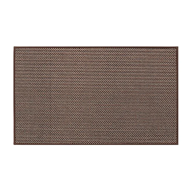 Brown Grey Linen Rugs Kitchen Floor Mats Anti-Slip Washed -