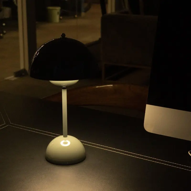Brulee Modern Table Lamp Water Resistant Wireless and Rechargeable tag1
