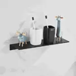 Brushed Aluminum Bathroom Shelves
