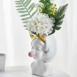 Bubble Blowing Babe Bust Planter Vase