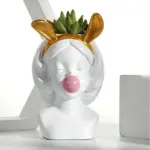 Bubble Blowing Babe Bust Planter Vase