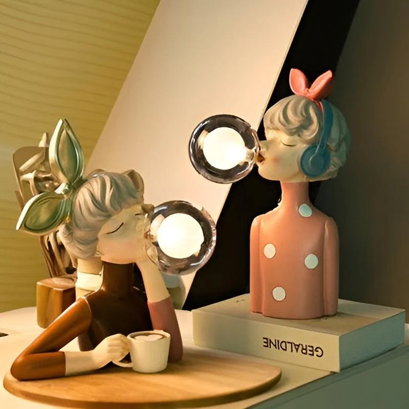 BubbleFairies Table Lamp - Charming Quartet Cartoon Girls Statues -  - #tag1#