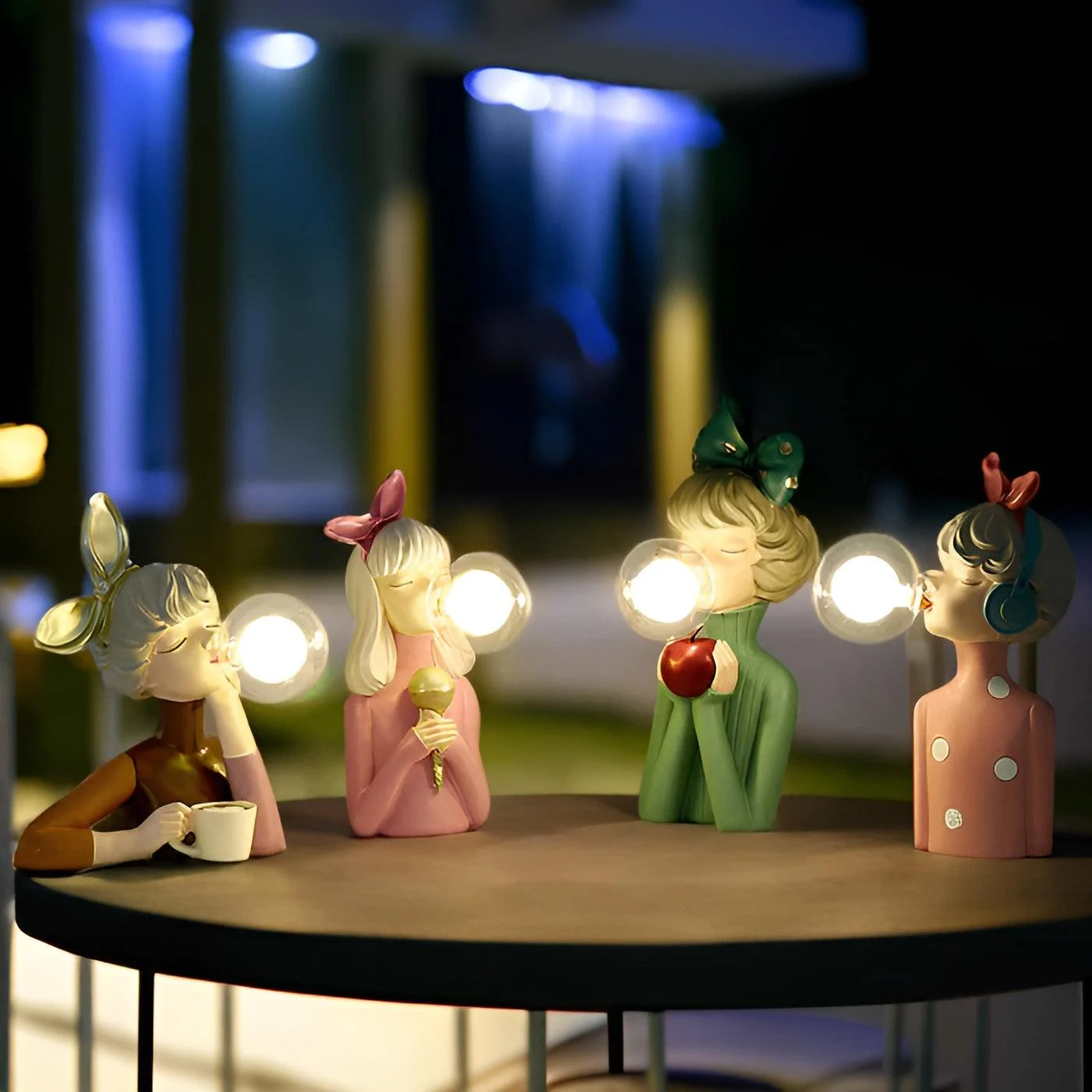 BubbleFairies Table Lamp - Charming Quartet Cartoon Girls Statues -  - #tag1#