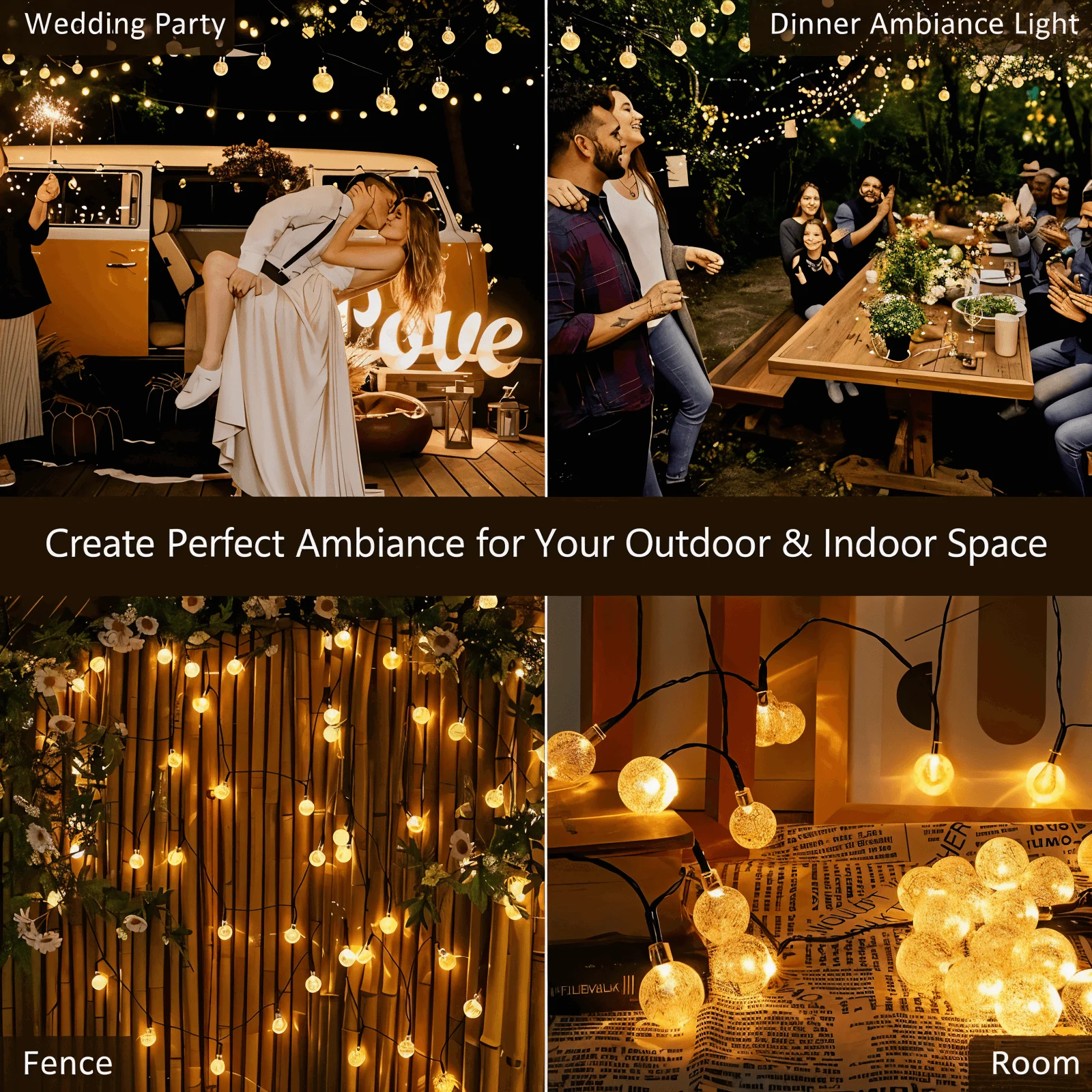 BubbleOrb String Lights - Solar-Powered String Lights - Outdoor String Lights -  - #tag1#
