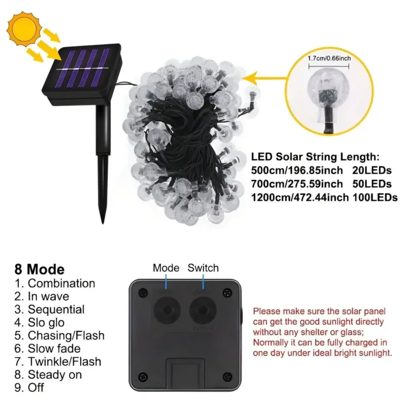 BubbleOrb String Lights Solar Powered String Lights Outdoor String Lights tag1