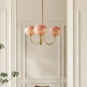 Bubble Pink Glass Marshmallow Chandelier