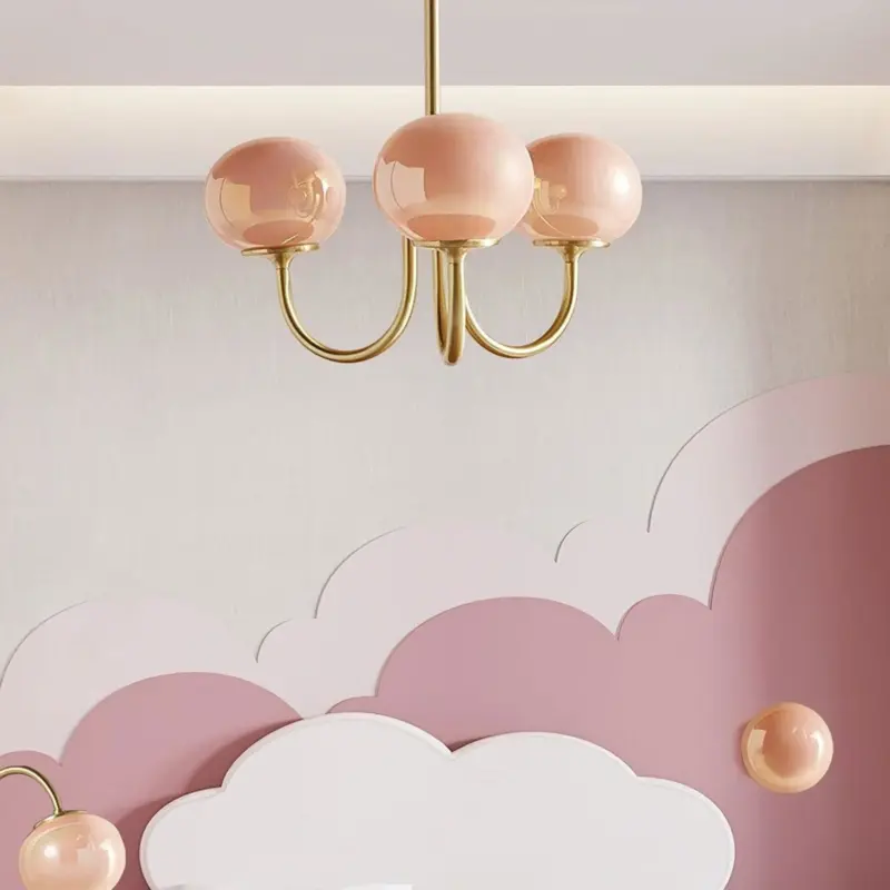 Bubble Pink Glass Marshmallow Chandelier tag1