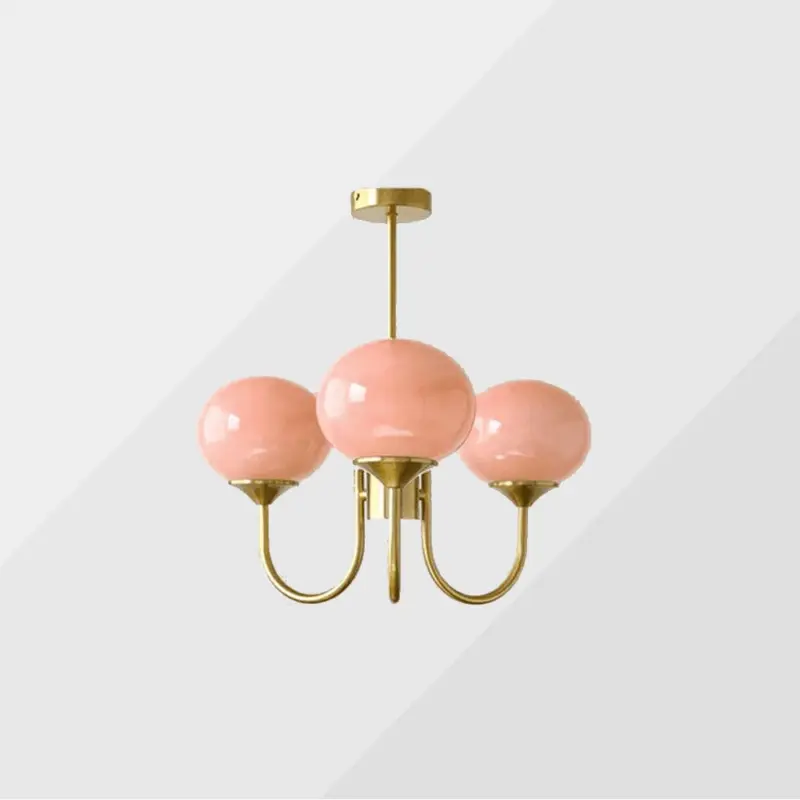 Bubble Pink Glass Marshmallow Chandelier tag1