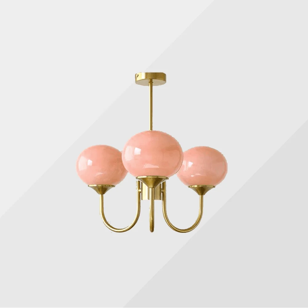 Bubble Pink Glass Marshmallow Chandelier -  - #tag1#