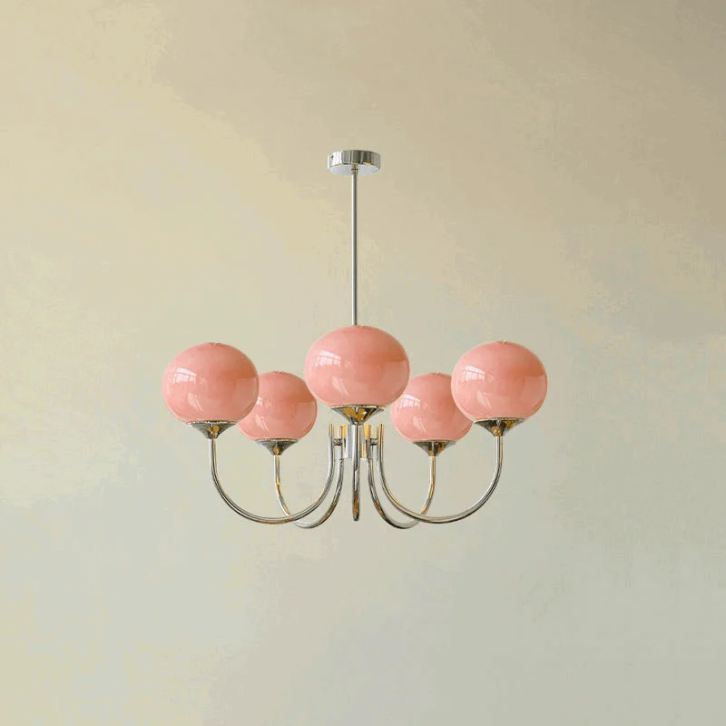 Bubble Pink Glass Marshmallow Chandelier -  - #tag1#