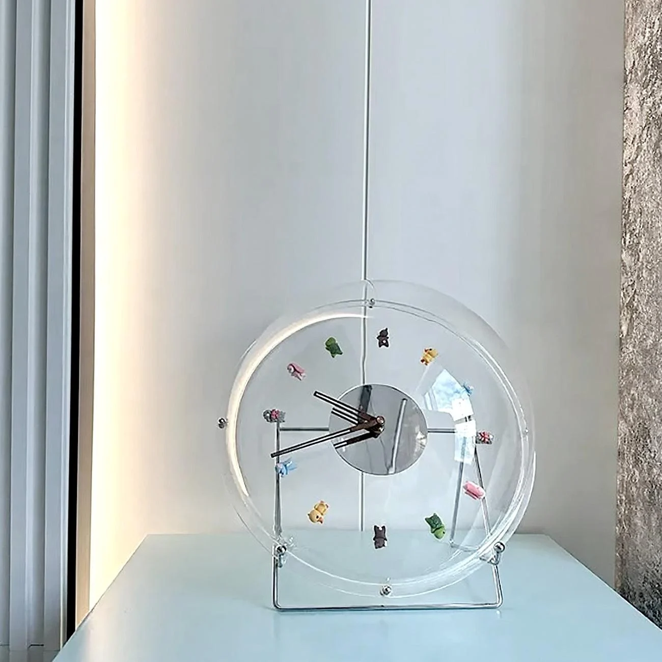 Bubble with Animal Ornaments Wall & Shelf Clock -