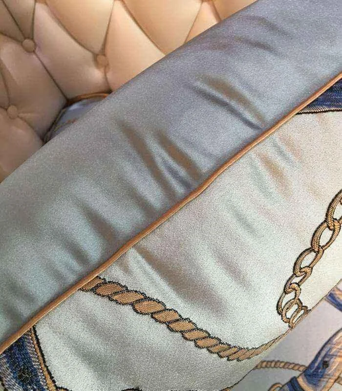 Buckle Throw Cushion Cover Blue Pillow Cover 45x45 cm Satin -  - #tag1#