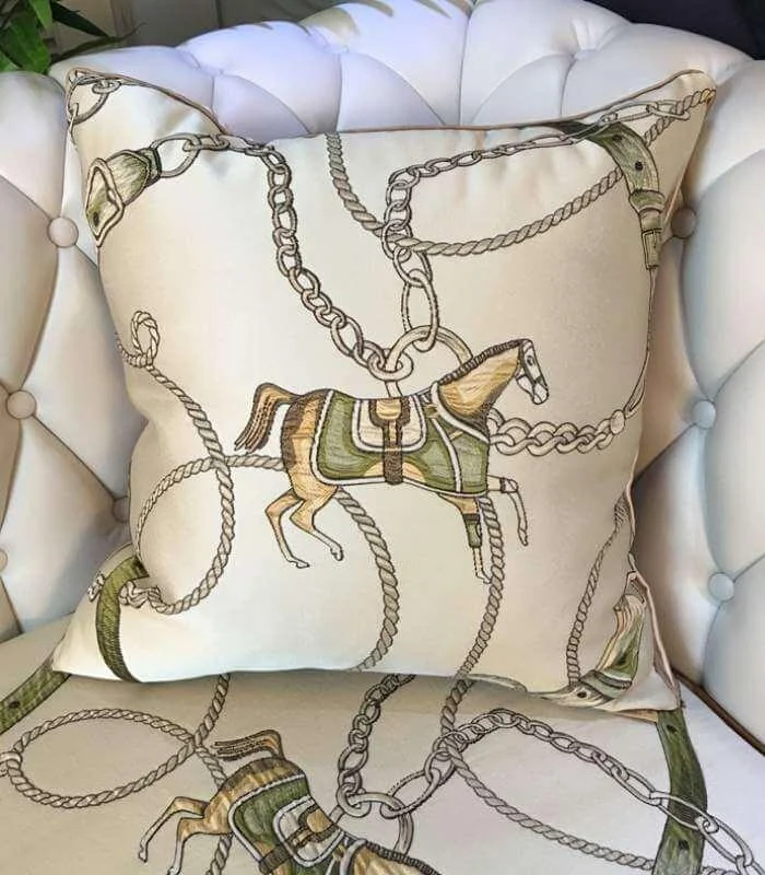 Buckle Throw Cushion Cover Blue Pillow Cover 45x45 cm Satin -  - #tag1#