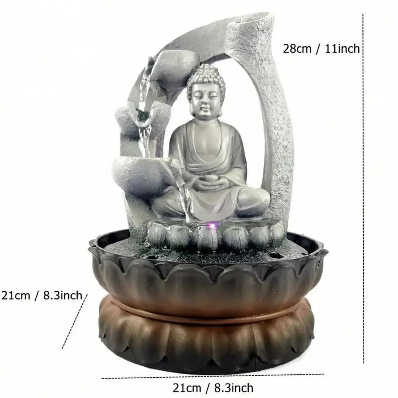 Buddha Hars Fontein Water Desktop Decoratie Met Led Light Home Office Decoratie
