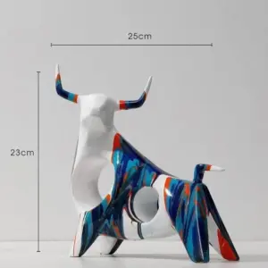 Bull Decorative Sculpture in Oil Paint Resin -  - #tag1#