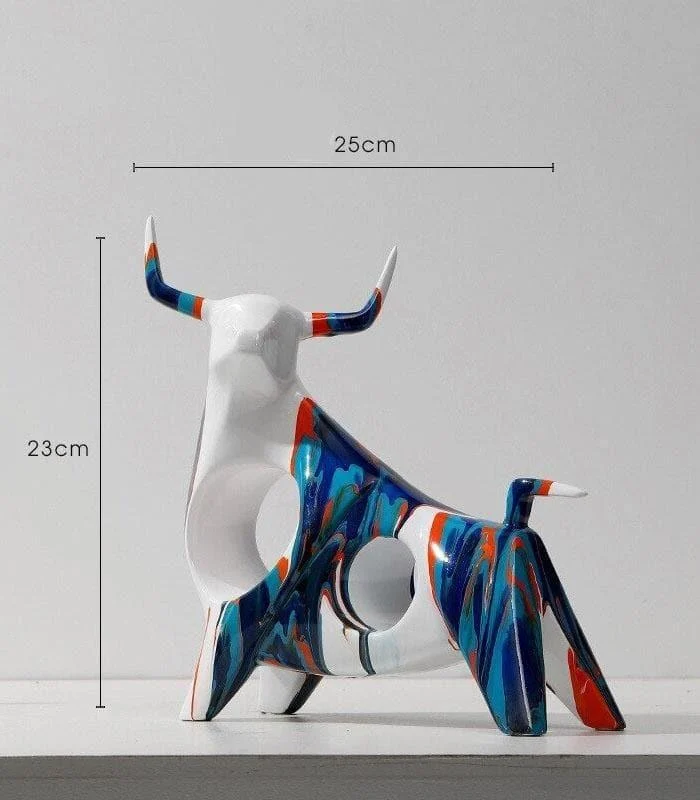 Bull Decorative Sculpture in Oil Paint Resin -  - #tag1#
