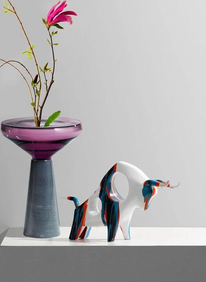 Bull Decorative Sculpture in Oil Paint Resin -  - #tag1#