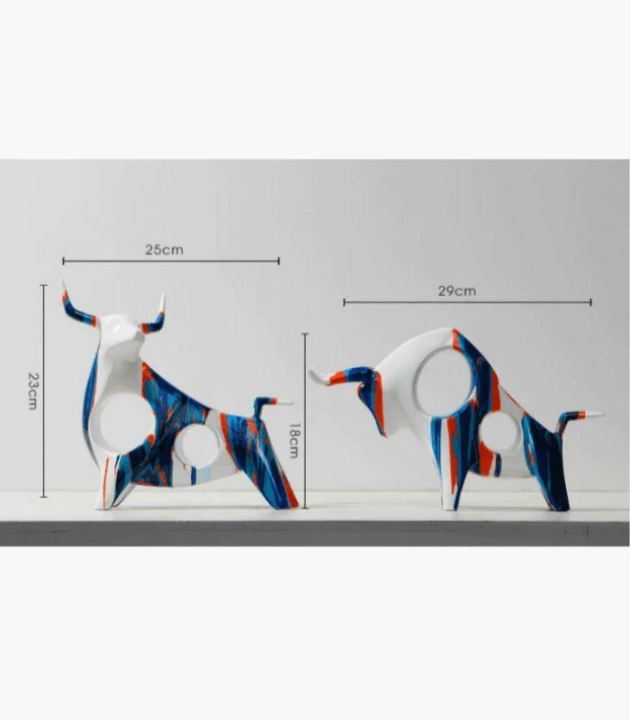Bull Decorative Sculpture in Oil Paint Resin -  - #tag1#