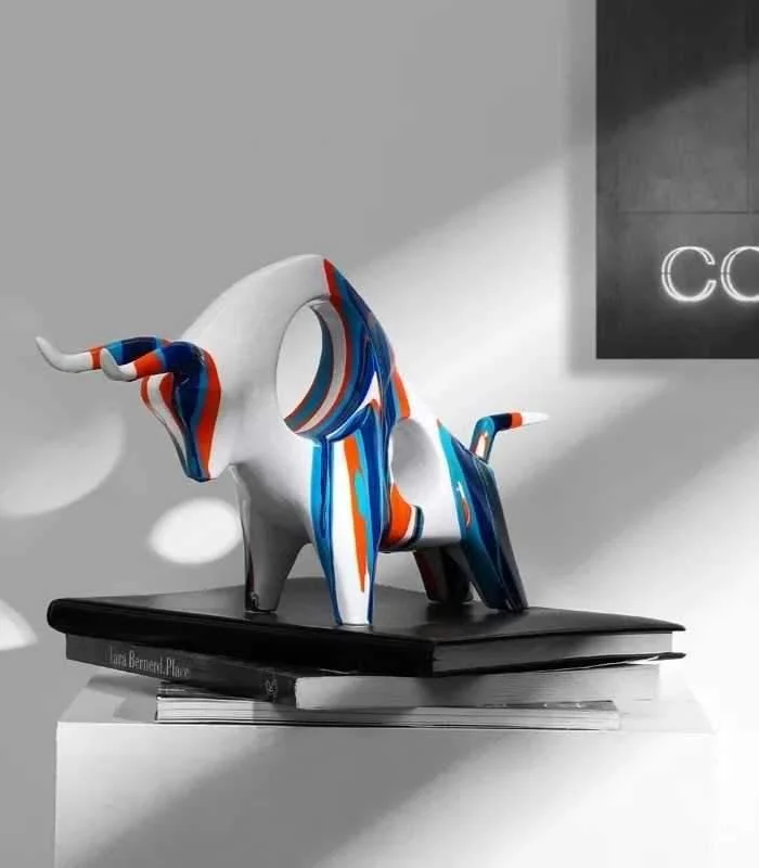 Bull Decorative Sculpture in Oil Paint Resin -  - #tag1#