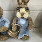BunnyHello Straw Bunny Greeting Ornament
