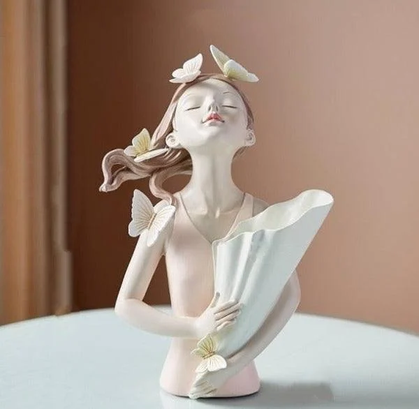 Butterfly Lady Sculpture Vase -