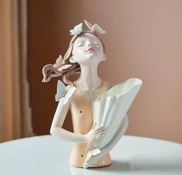 Butterfly Lady Sculpture Vase -