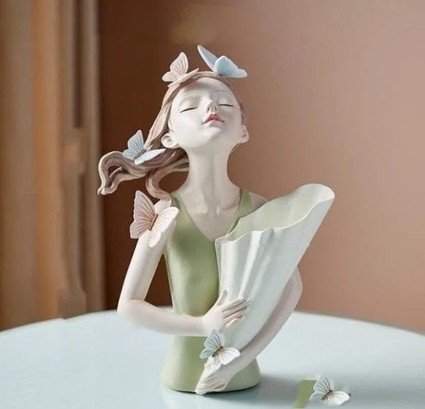 Butterfly Lady Sculpture Vase -