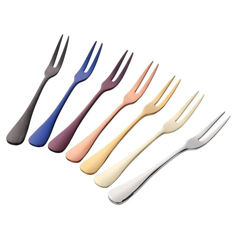 Buyer Star Colorful Stainless Steel Fruit Fork Kitchen Set Cutlery Cake Dessert Fork For Snack Tableware 8a6ad59c Fd50 433e A8a7 0e564b99828a