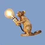 C7soSmall Mini Mouse Table Nordic Lamp Resin Animal Rat Mouse Cute LED Home Decor Desk Light