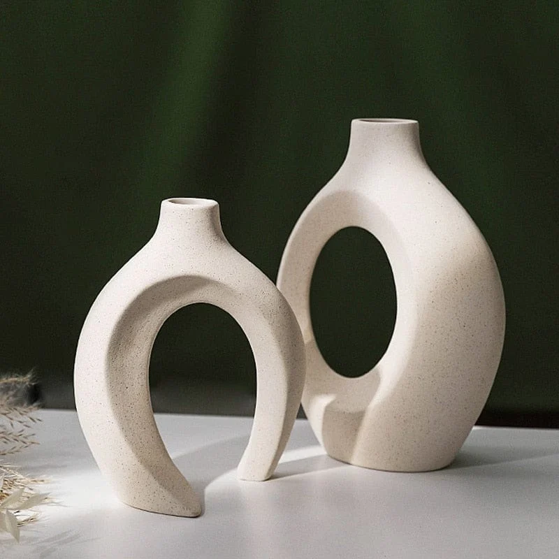 Capiron Nordic Ceramic Vase 2pcs Set Snuggle White Matte Vase For Pampas Grass Living Room Office 1e56afb6 0be8 4f38 B784 E5b6a58b82e4