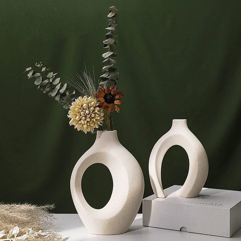 Capiron Nordic Ceramic Vase 2pcs Set Snuggle White Matte Vase For Pampas Grass Living Room Office A4d3be57 F4f3 4c4e 92d6 85cdc052ab02